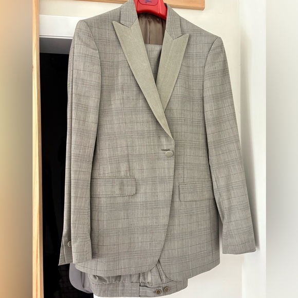 John Varvatos Tonal Plaid Suit Jacket & Pants